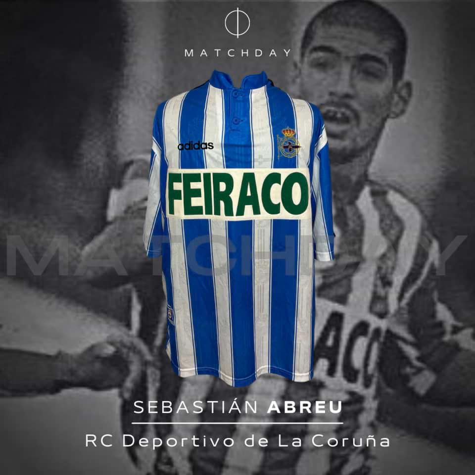 Sebastián “Loco” Abreu – Deportivo La Coruña – Match Worn – 1998
