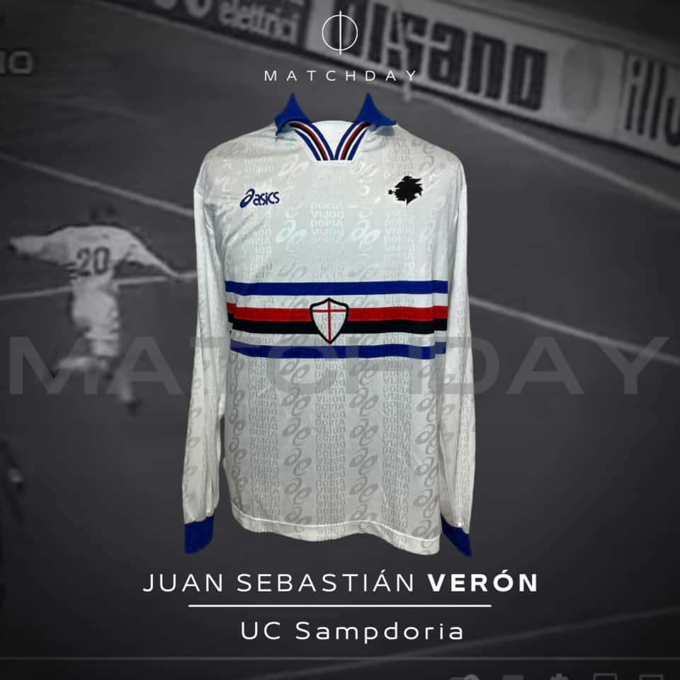 Juan Sebastián Verón – Sampdoria – Match Worn – Serie A 1996/97