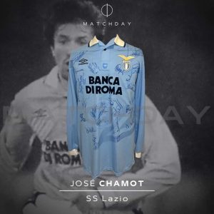 Jose Chamot - Match Worn - SS Lazio - Autographed Jersey - 1995