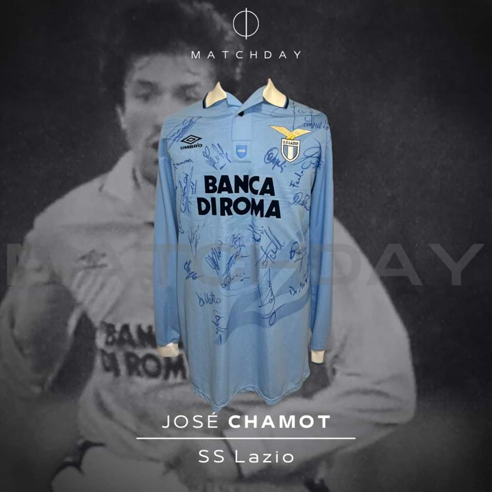 Jose Chamot – Match Worn – SS Lazio – Autographed Jersey – 1995