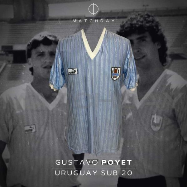 Gustavo A. Poyet – Uruguay National Team – Match Worn – Sudamericano Juventudes de América Sub 20 – 1987