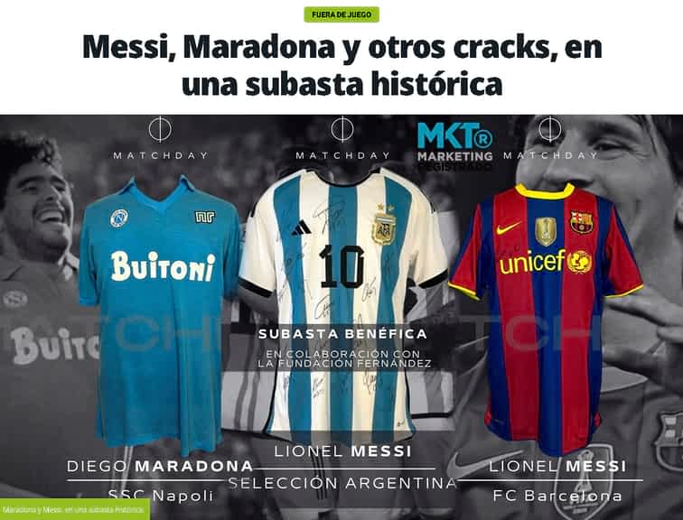Messi, Maradona y otros cracks, en una subasta histórica