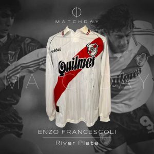 River Plate - Adidas - Enzo Francescoli - 1996 - Autografiada por el plantel