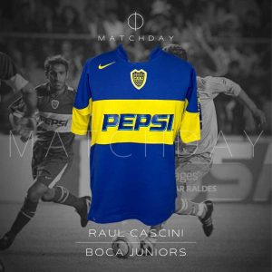 Raul Cascini match worn jersey - Boca Jrs - Copa Libertadores 2004