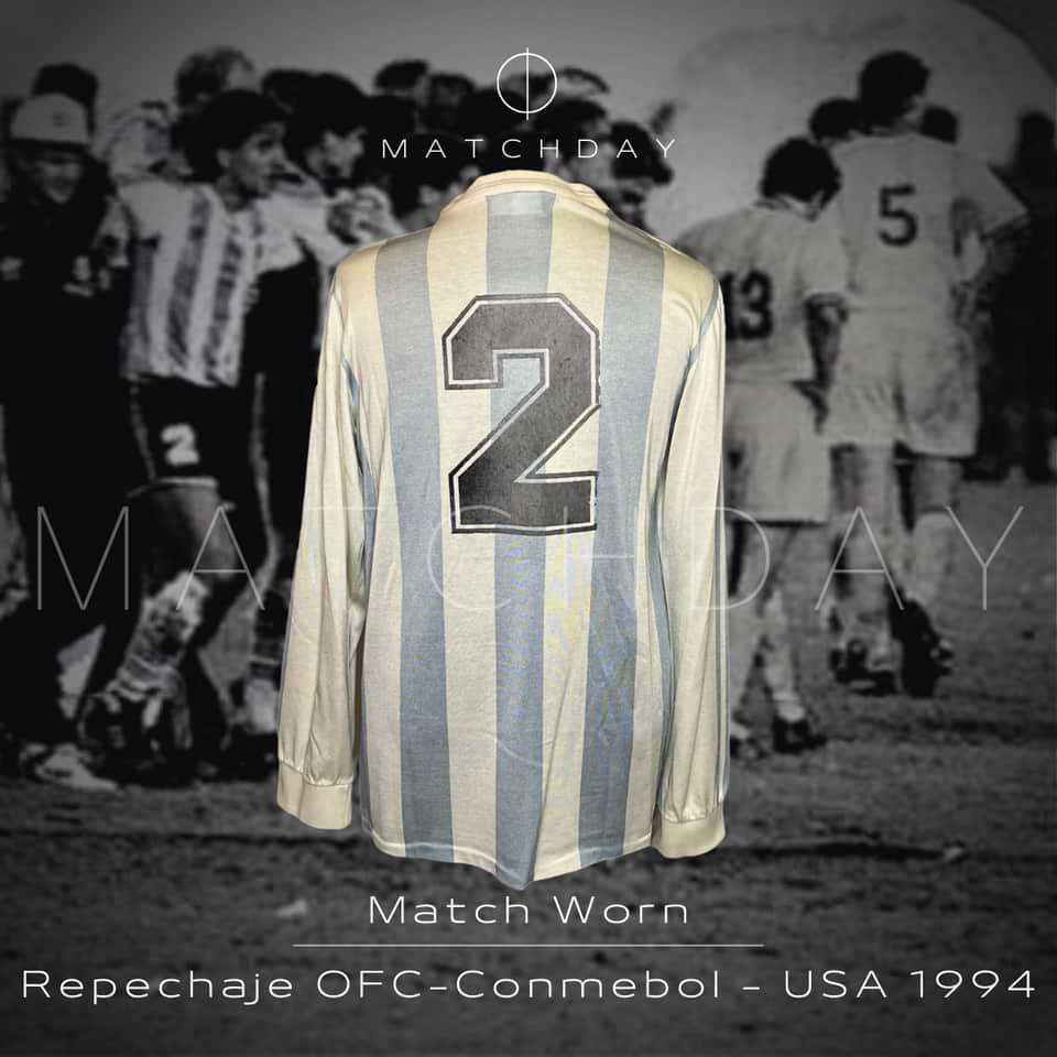 Sergio Vazquez match worn jersey – Argentina – Repechaje versus Australia Mundial USA 1994 - Image 3