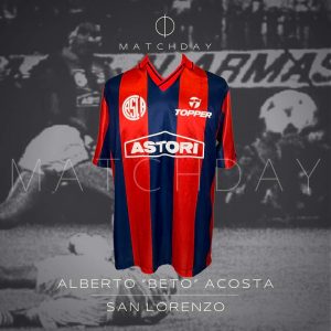 Beto Acosta match worn jersey - San Lorenzo - Torneo apertura 1992