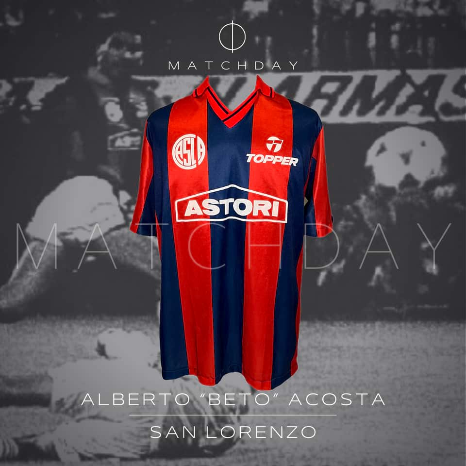 Beto Acosta match worn jersey – San Lorenzo – Torneo apertura 1992