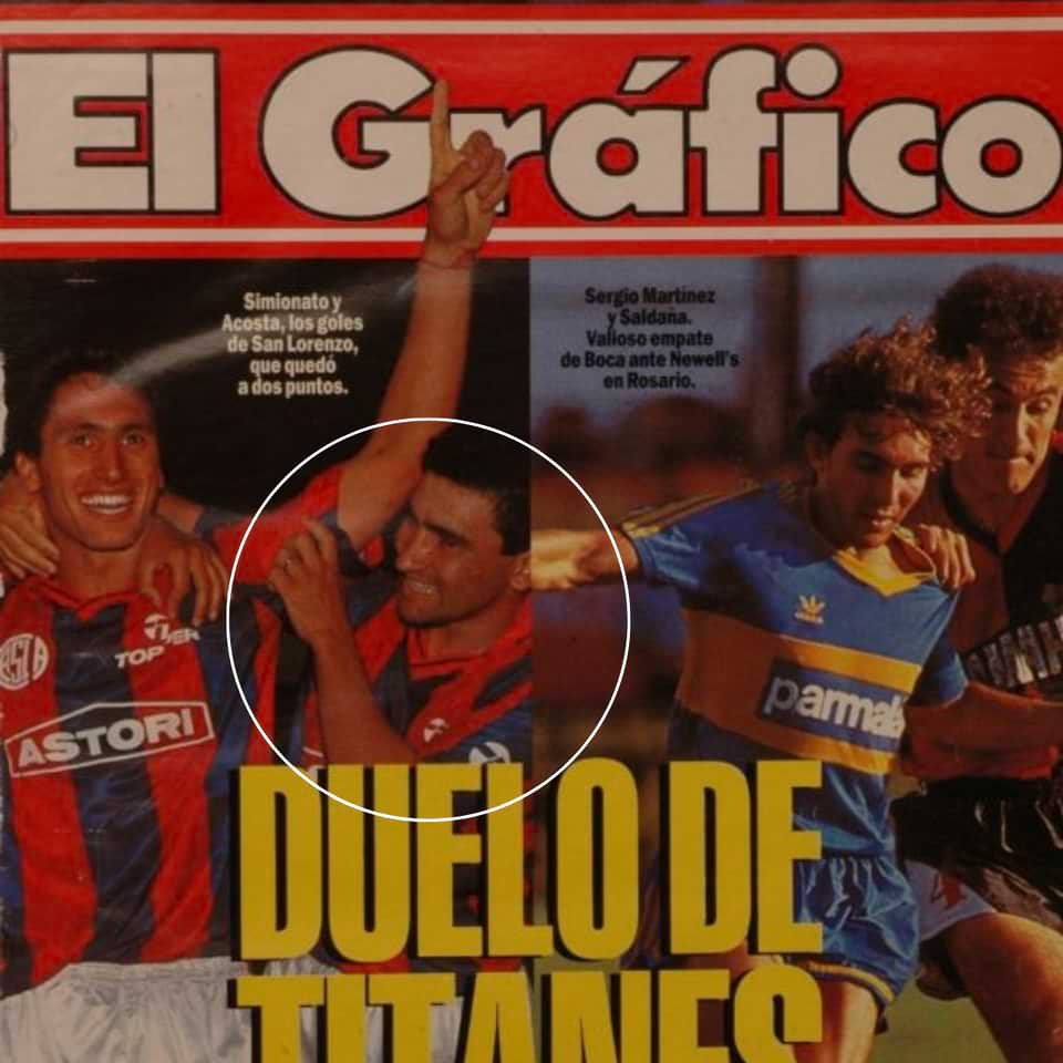 Beto Acosta match worn jersey – San Lorenzo – Torneo apertura 1992 - Image 15