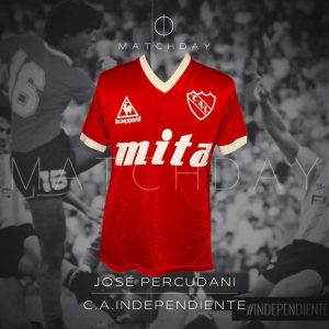 Jose Percudani match worn jersey - Independiente - Campeonato primera division 1986