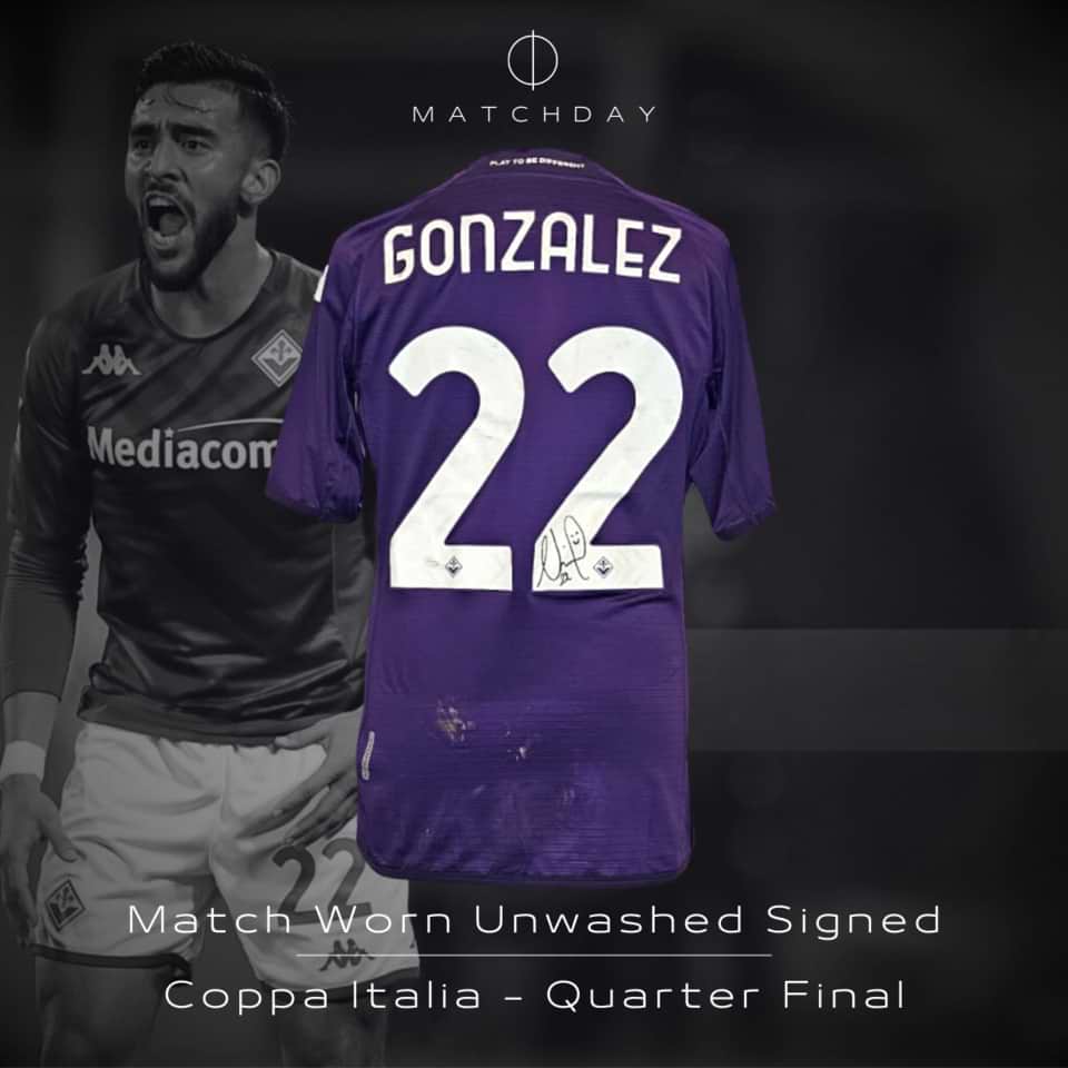 Nico Gonzalez – Fiorentina – Match worn unwashed signed – Serie A 2022 - Image 3