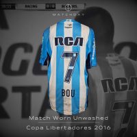 Gustavo Bou – Racing Club – Match worn jersey – Libertadores 2016 - Imagen 3