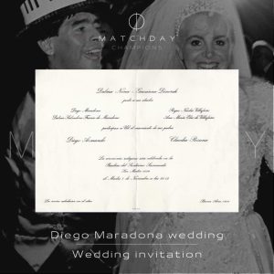 Diego Maradona wedding invitation & party intinerary
