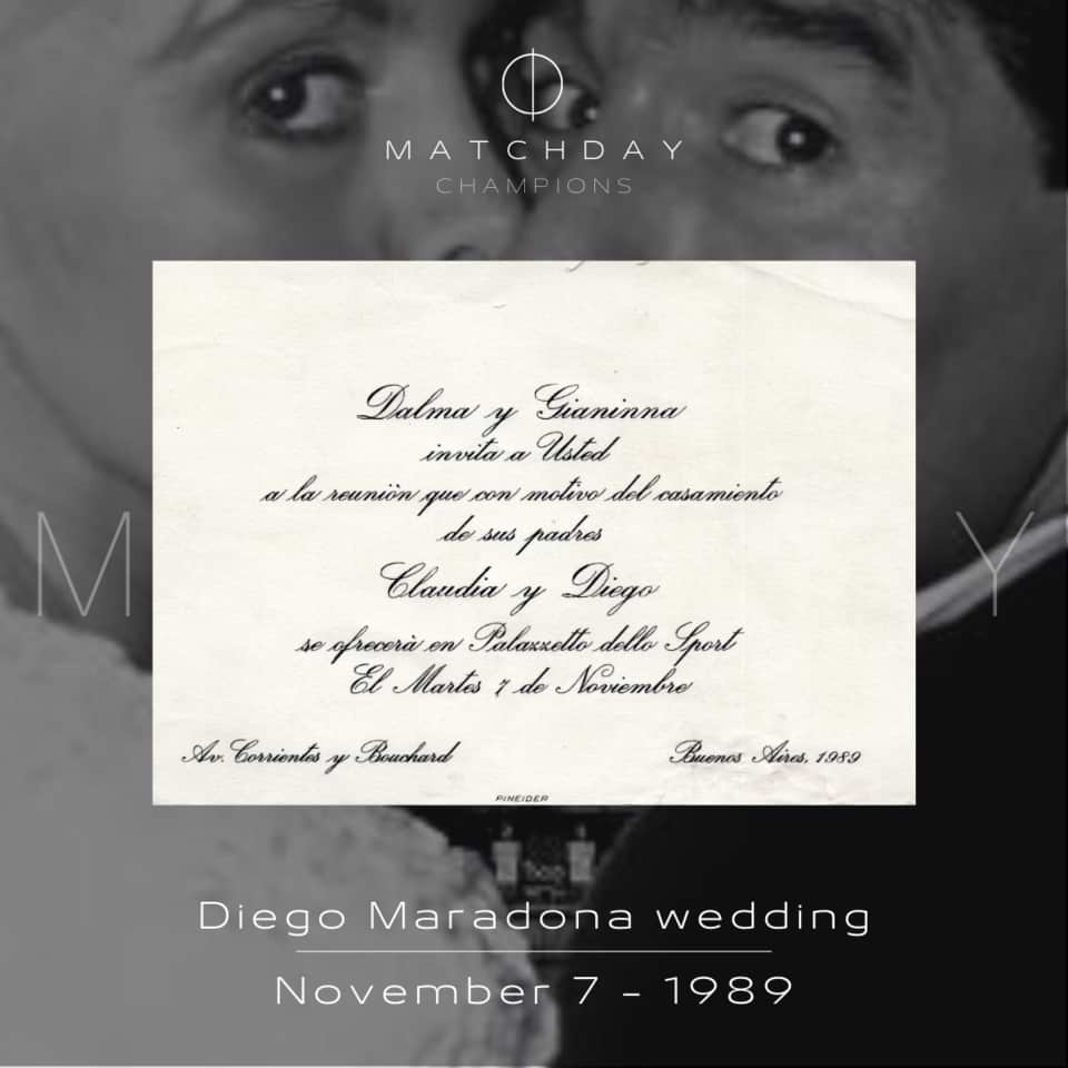 Diego Maradona wedding invitation & party intinerary - Image 3