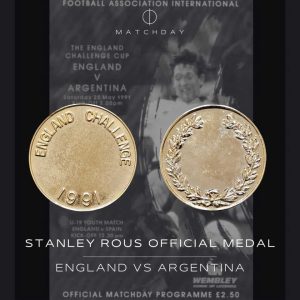 1991 Stanley Rous Medal - England vs Argentina