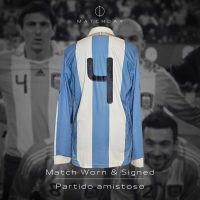 Nicolas Burdisso – Match worn – Signed by Messi – Amistoso internacional - Imagen 3