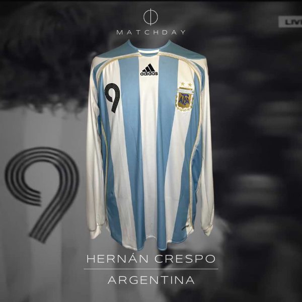 Hernan Crespo match worn PHOTOMATCH jersey – Argentina vs Francia 2007