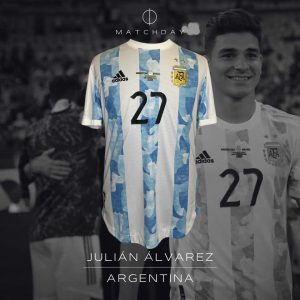 Julian Alvarez - Argentina - Match issued jersey + Short - Final Copa America 2021