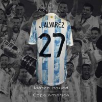 Julian Alvarez – Argentina – Match issued jersey + Short – Final Copa America 2021 - Imagen 3