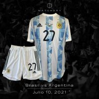 Julian Alvarez – Argentina – Match issued jersey + Short – Final Copa America 2021 - Imagen 4