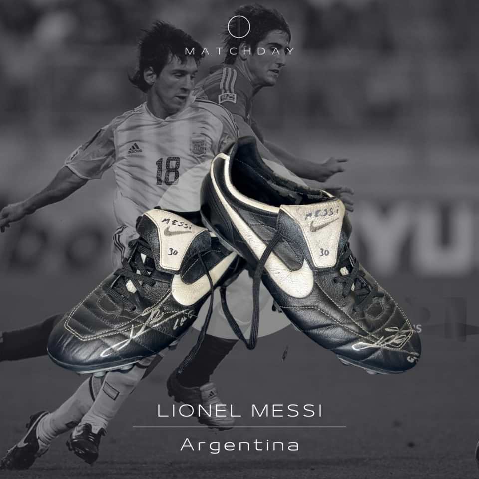 Lionel Messi match worn training boots FIFA Youth World Cup 2005