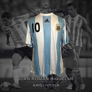 Juan Roman Riquelme match worn PHOTOMATCH jersey - Argentina vs Paraguay - Eliminatorias Mundial 2010