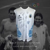 Musculosa entrenamiento Argentina Juegos Olímpicos Pekin 2008 firmada por Lionel Messi y otros - Imagen 2