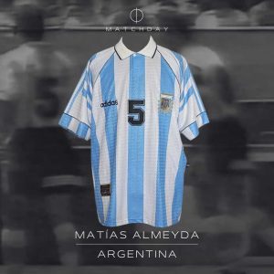 Matias Almeyda Qualyfiers France WC 1998 vs Ecuador - Match Worn