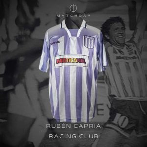 Ruben Capria - Racing Club - Torneo Apertura 1995 - Match Worn