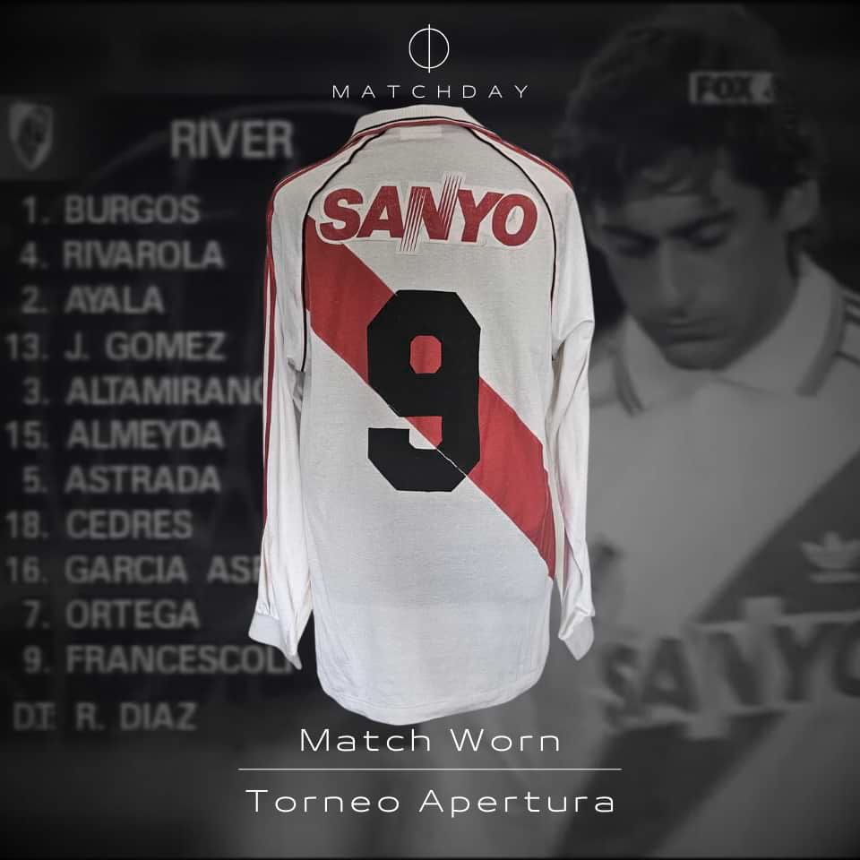 Enzo Francescoli – River Plate – Match worn shirt – Torneo Apertura 1995 - Image 3