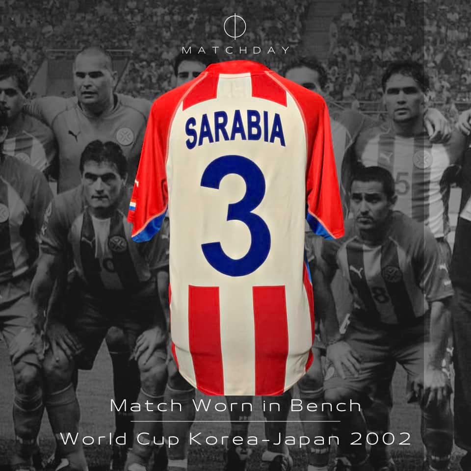Pedro Sarabia – Paraguay National Team – World Cup 2002 Korea Japan – Match worn in bench – Photo proof - Imagen 3