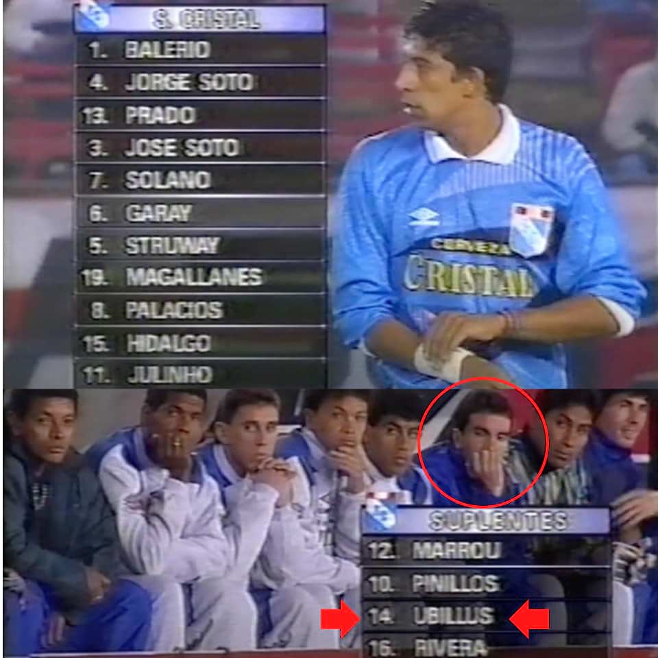 Alexis Ubillús – Sporting Cristal – Copa Libertadores 1996 – Match worn in bench - Imagen 17