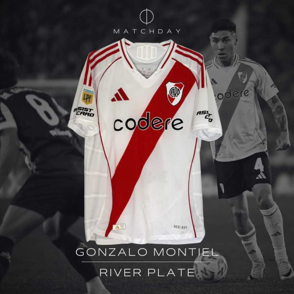 Gonzalo Montiel – River Plate – Torneo Apertura 2025 – MATCH WORN UNWASHED & SIGNED