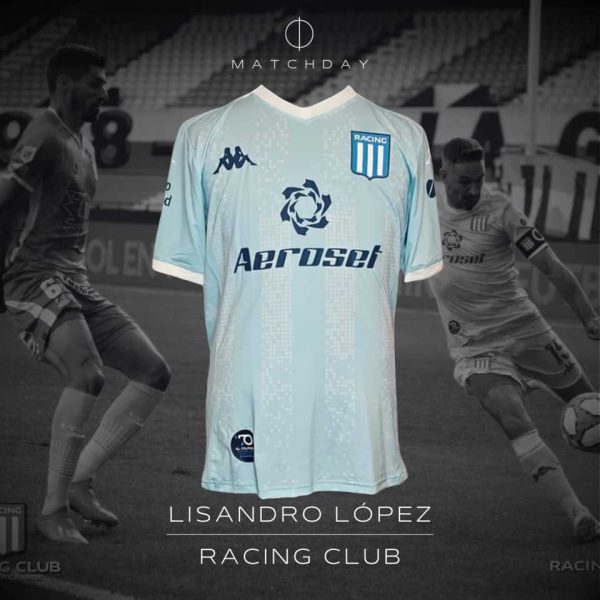 Lisandro Lopez match worn jersey + short y cinta de capitan – Copa LFP 2020