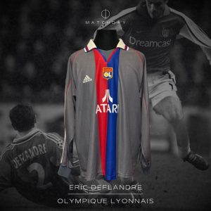 Éric Deflandre - Olympique Lyonnais - UEFA Champions League 2001/02 - Match Issued jersey