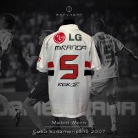 João Miranda – Sao Paulo – Copa Sudamericana 2007 – MATCH WORN JERSEY - Imagen 3