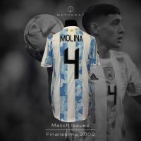 Nahuel Molina – Argentina – Finalissima 2022 – Match Issued jersey + Training bib (Pechera) - Imagen 3