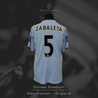 Pablo Zabaleta – Manchester City FC – Premier League 2012/13 -MATCH WORN JERSEY - Imagen 5