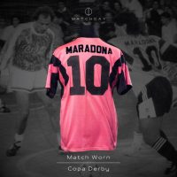 Diego Armando Maradona – Ritmo de la noche – Copa Derby 1992 – MATCH WORN JERSEY - Imagen 3