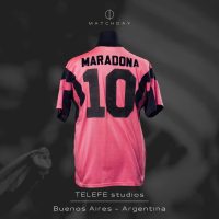 Diego Armando Maradona – Ritmo de la noche – Copa Derby 1992 – MATCH WORN JERSEY - Imagen 5