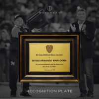 Diego Armando Maradona – Boca Juniors / Gimnasia Esgrima La Plata – Placa Reconocimiento campeonato 1981 – Recognition plate - Imagen 2