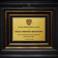 Diego Armando Maradona – Boca Juniors / Gimnasia Esgrima La Plata – Placa Reconocimiento campeonato 1981 – Recognition plate - Imagen 4