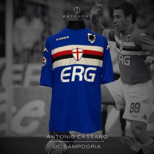 Antonio Cassano - UC Sampdoria - Serie A 2008/09 - MATCH WORN JERSEY - P. ALVAREZ COLLECTION