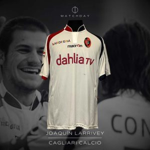 Joaquín Larrivey - Cagliari - Serie A 2009/10 - MATCH WORN IN BENCH JERSEY - P. ALVAREZ COLLECTION