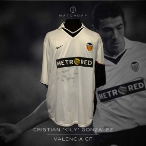 Cristian "Kily" González - SIGNED - Valencia C.F. - LFP 2001/02 - MATCH WORN JERSEY - P. ÁLVAREZ COLLECTION