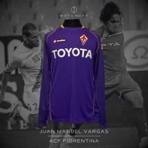 Juan Manuel Vargas - ACF Fiorentina - Serie A 2009/10 - Match issued jeresey - P. ALVAREZ COLLECTION