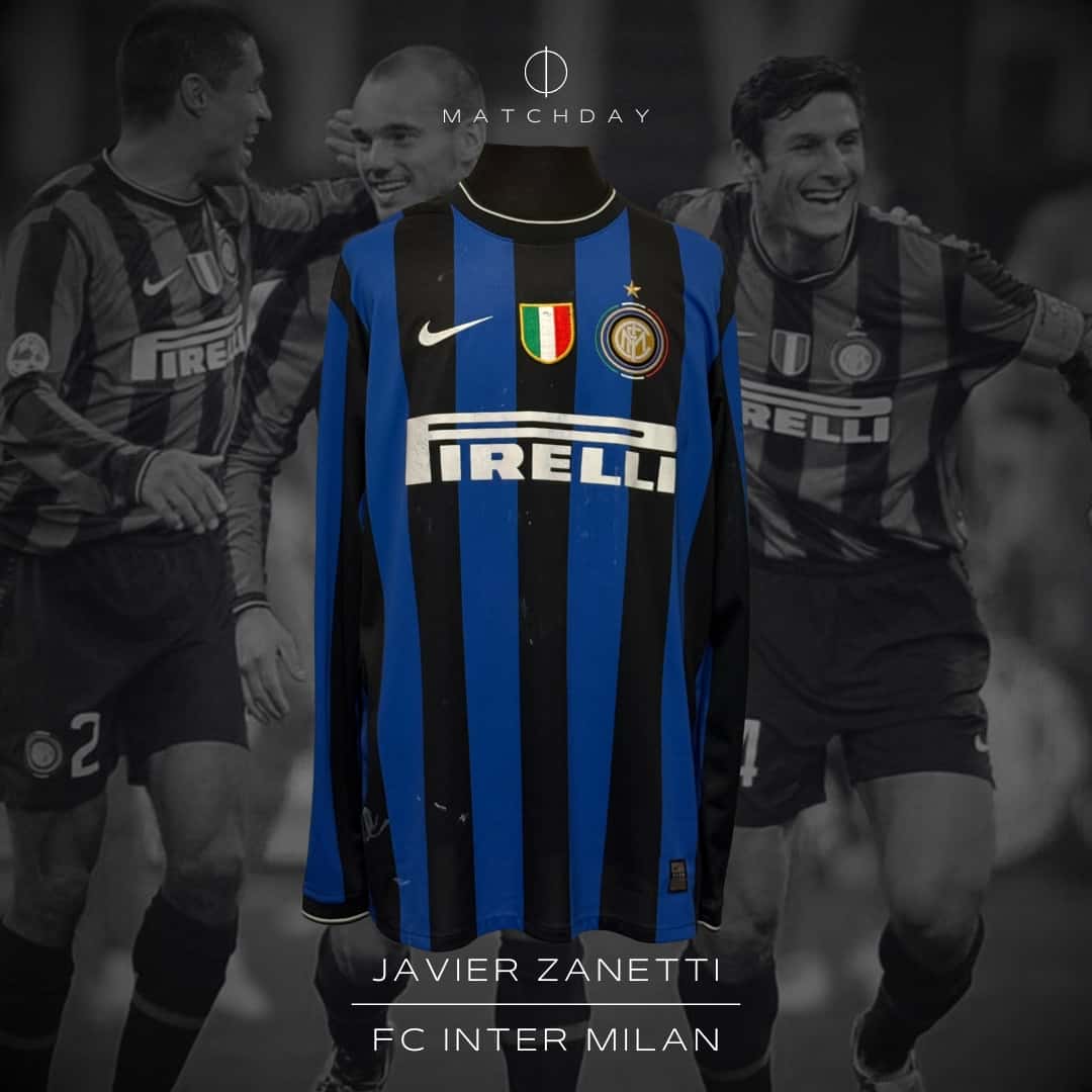 Javier Zanetti – Inter FC – Serie A 2009/2010 – MATCH WORN JERSEY – P. ALVAREZ COLLECTION