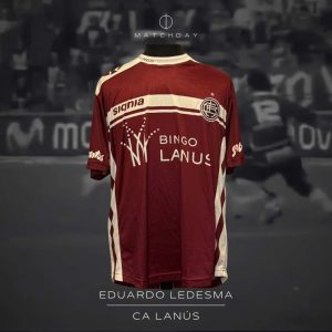 Eduardo Ledesma - Lanús - Torneo Clausura 2007 - MACTH WORN JERSEY - COLECCIÓN JUAN ELUCHANS