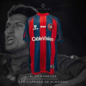 Aldo Paredes - San Lorenzo - Torneo Apertura 2002 - MATCH WORN JERSEY - COLECCIÓN JUAN ELUCHANS