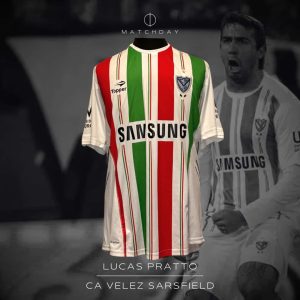 Lucas Pratto - Velez Sarsfield - Torneo inicial 2013 - MACTH WORN JERSEY - COLECCIÓN JUAN ELUCHANS