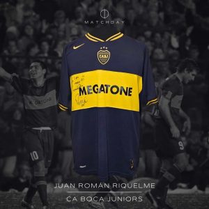Juan Román Riquelme - Boca Jrs. - Copa Libertadores 2007 - MATCH WORN JERSEY Final Ida vs Gremio